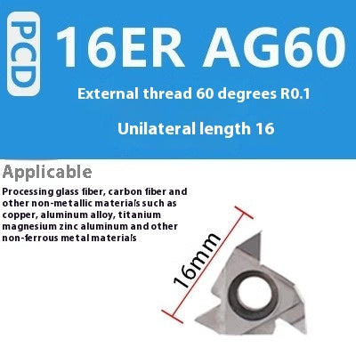 1160-Korea Imported Diamond Threaded Diamond Inserts 16ER/IR A55 AG60PCD Gemstone External Threaded Cutter Grain Shandong Denso Pricision Tools Co.,Ltd.